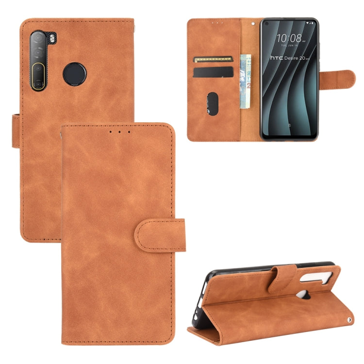 Solid Color Skin Feel Magnetic Buckle Horizontal Flip Calf Texture PU Leather Case with Holder & Card Slots & Wallet, For LG V60 ThinQ 5G, For HTC Desire 20 Pro