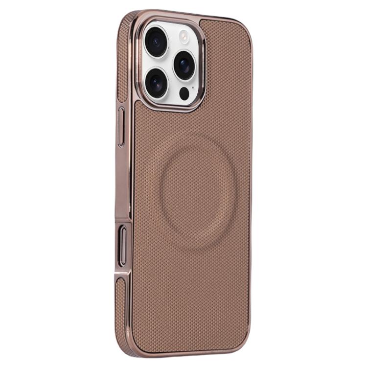 Electroplating Soft Side Sticker Leather MagSafe Phone Case, For iPhone 16e, For iPhone 16 Pro Max, For iPhone 16 Pro, For iPhone 16 Plus
