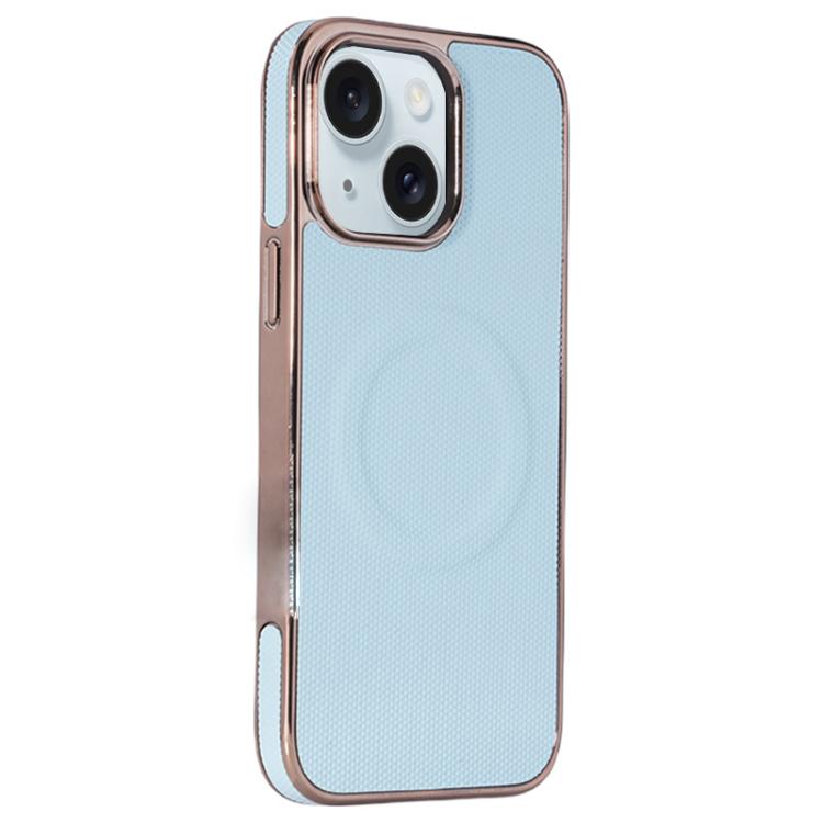 Electroplating Soft Side Sticker Leather MagSafe Phone Case, For iPhone 16, For iPhone 15 Pro Max, For iPhone 15 Pro, For iPhone 15 Plus
