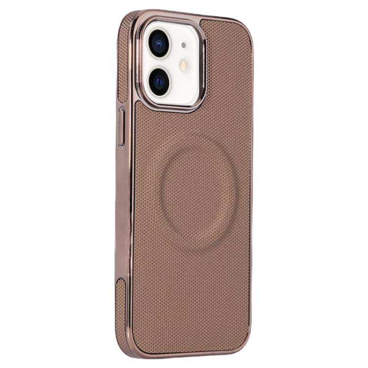 Electroplating Soft Side Sticker Leather MagSafe Phone Case, For iPhone 12, For iPhone 12 Pro Max, For iPhone 12 Pro, For iPhone 11 Pro Max