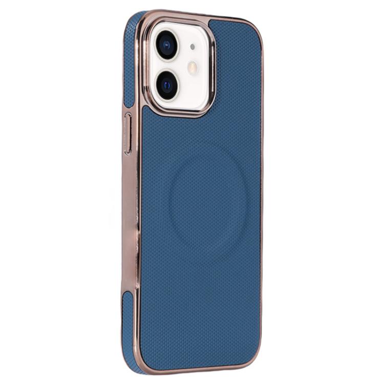 Electroplating Soft Side Sticker Leather MagSafe Phone Case, For iPhone 11, For iPhone 11 Pro
