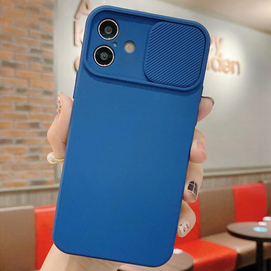 Slid Camera Shield Liquid Silicone TPU Phone Case, For iPhone 16 Plus, For iPhone 16, For iPhone 15 Pro Max