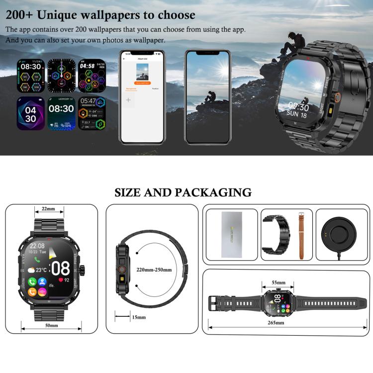 LF37 2.1 inch BT Call Smart Watch, Support Blood Oxygen / Heart Rate / Female Menstrual