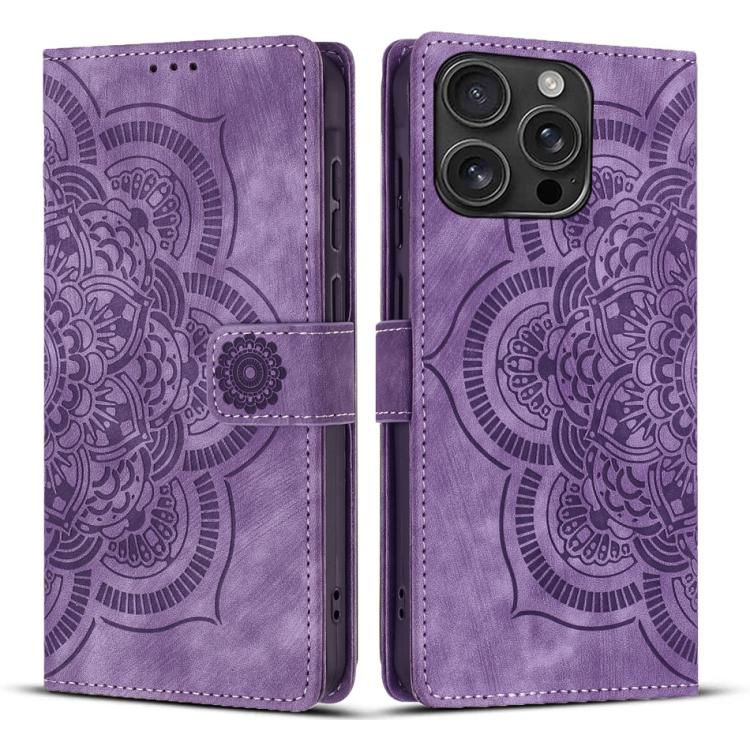 Mandala Embossed Retro Frosted Leather Phone Case