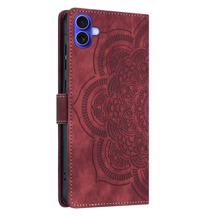 Mandala Embossed Retro Frosted Leather Phone Case