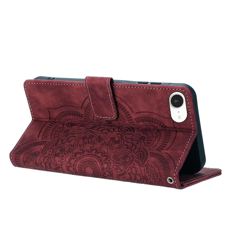 Mandala Embossed Retro Frosted Leather Phone Case