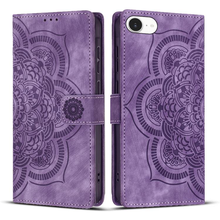 Mandala Embossed Retro Frosted Leather Phone Case
