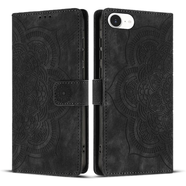 Mandala Embossed Retro Frosted Leather Phone Case