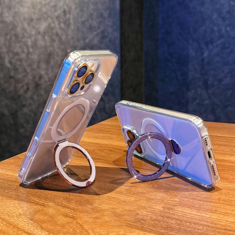 Love Glitter Powder MagSafe Holder Phone Case with Lens Film, For iPhone 15, For iPhone 14 / 13, For iPhone 14 Pro, For iPhone 14 Pro Max, For iPhone 13 Pro Max
