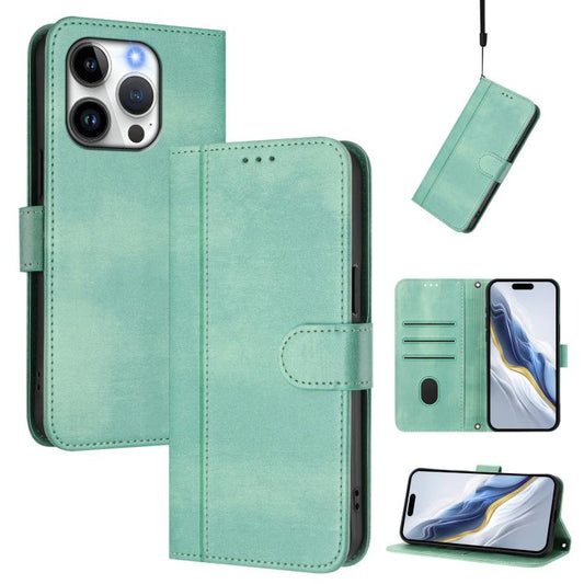 Line Splicing Buckle Retro Leather Phone Case, For iPhone 13 Pro, For iPhone 13 mini, For iPhone 12 / 12 Pro