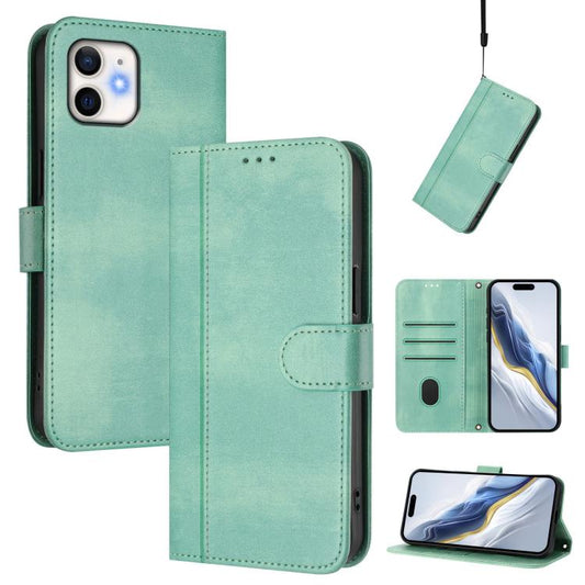 Line Splicing Buckle Retro Leather Phone Case, For iPhone 11, For iPhone 11 Pro, For iPhone X / XS