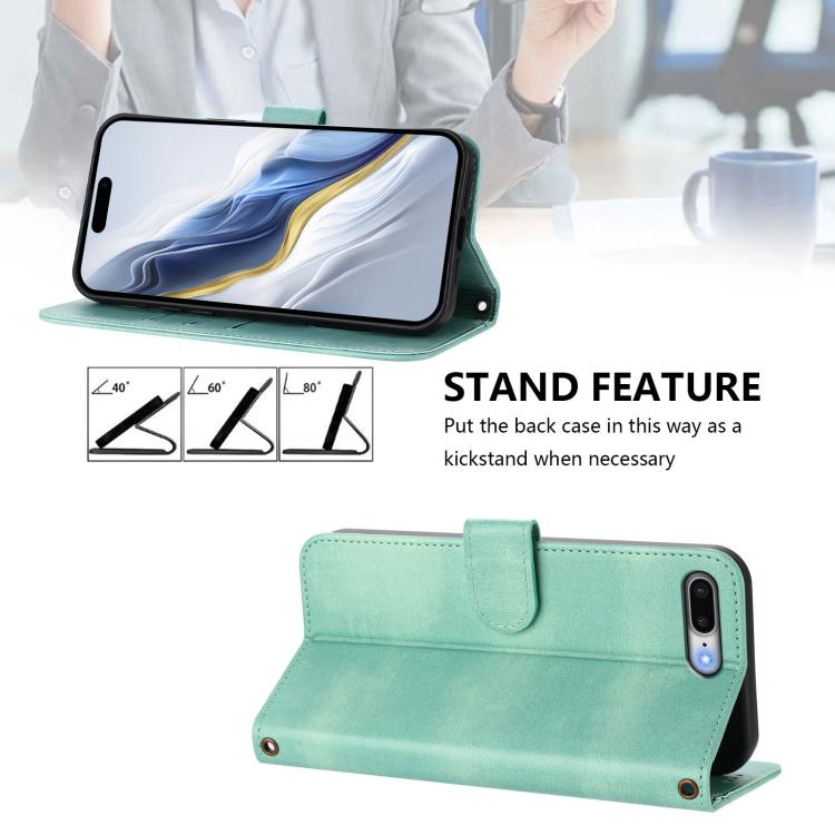 Line Splicing Buckle Retro Leather Phone Case