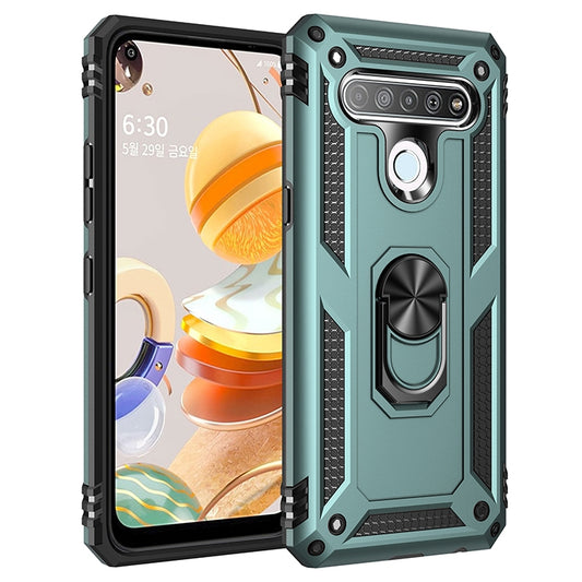 Shockproof TPU + PC Protective Case with 360 Degree Rotating Holder, For LG K61