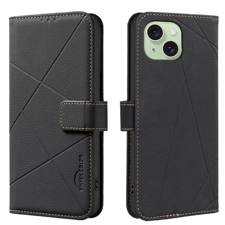 Geometric Pattern RFID Leather Phone Case