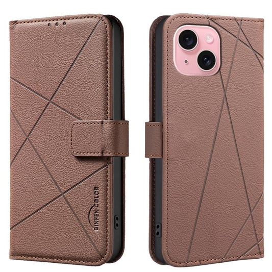 Geometric Pattern RFID Leather Phone Case
