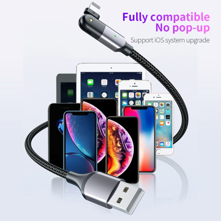 2.4A USB to 8 Pin 180 Degree Rotating Elbow Charging Cable, 1.2m 8 Pin, 2m 8 Pin