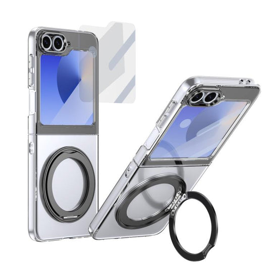 Integrated Ice-feel High-transparency 360-Degree Rotating Stand MagSafe Folding Phone Case