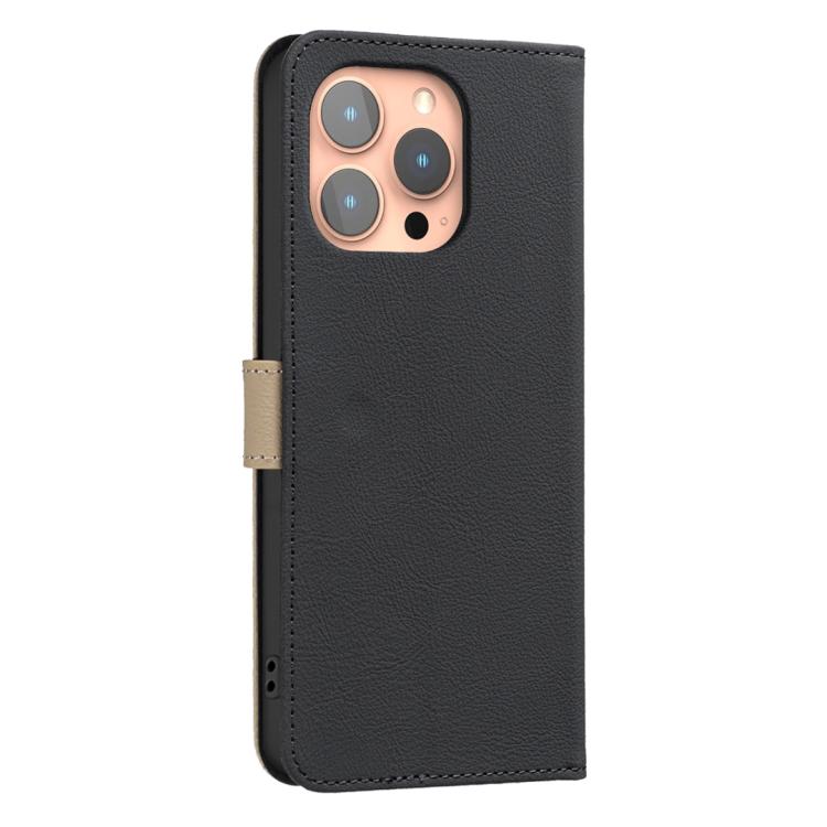 Splicing Color Hollow Flower Pattern RFID Leather Phone Case