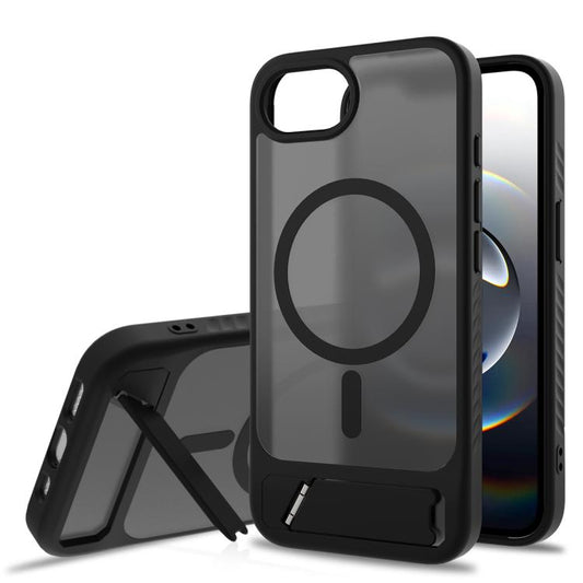 Frosted Holder PC Hybrid TPU MagSafe Phone Case, For iPhone 16e, For iPhone 16 Pro Max, For iPhone 16 Pro, For iPhone 16 Plus