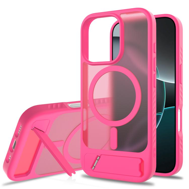 Frosted Holder PC Hybrid TPU MagSafe Phone Case, For iPhone 16e, For iPhone 16 Pro Max, For iPhone 16 Pro, For iPhone 16 Plus