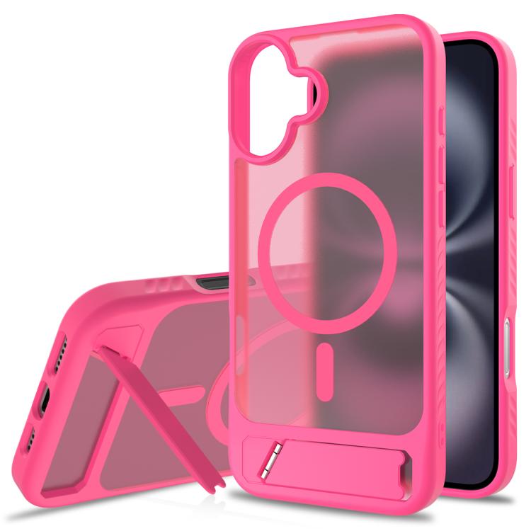 Frosted Holder PC Hybrid TPU MagSafe Phone Case, For iPhone 16e, For iPhone 16 Pro Max, For iPhone 16 Pro, For iPhone 16 Plus