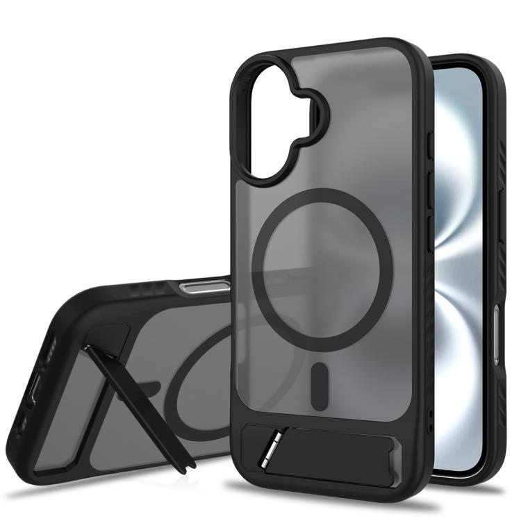 Frosted Holder PC Hybrid TPU MagSafe Phone Case, For iPhone 16, For iPhone 15 Pro Max, For iPhone 15 Pro, For iPhone 15 Plus