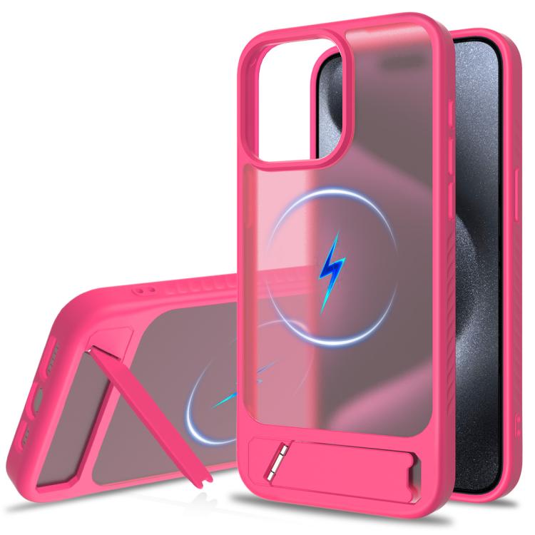 Frosted Holder PC Hybrid TPU MagSafe Phone Case, For iPhone 16, For iPhone 15 Pro Max, For iPhone 15 Pro, For iPhone 15 Plus