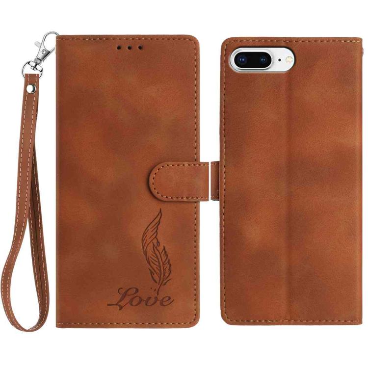 Skin Feel Embossed Feather Leather Phone Case