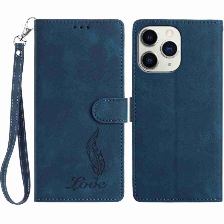 Skin Feel Embossed Feather Leather Phone Case