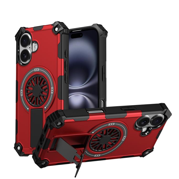 Shockproof Kickstand Metallic Shaft MagSafe Phone Case