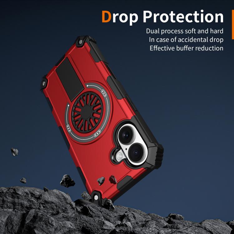 Shockproof Kickstand Metallic Shaft MagSafe Phone Case