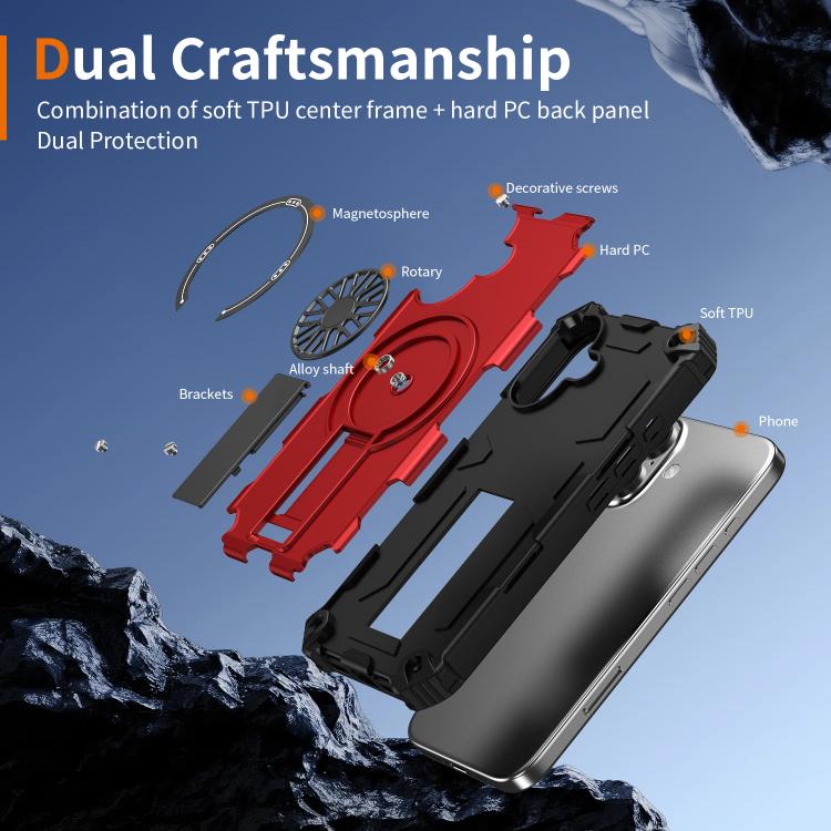 Shockproof Kickstand Metallic Shaft MagSafe Phone Case