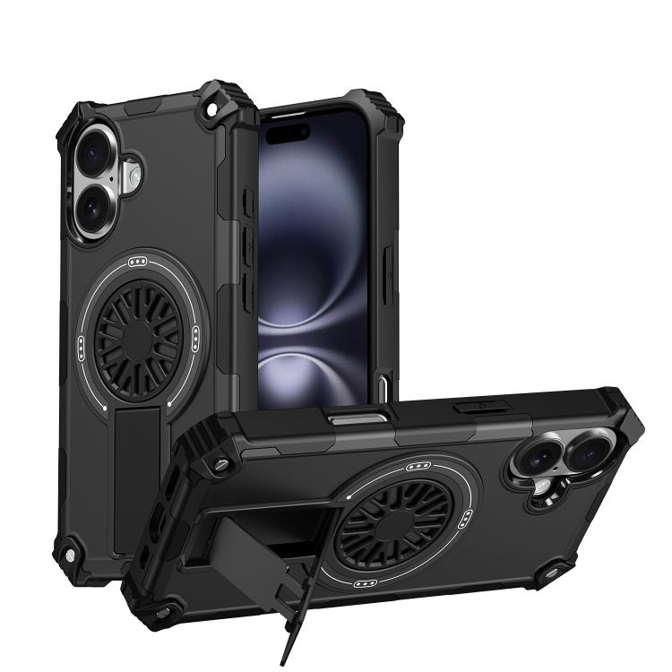 Shockproof Kickstand Metallic Shaft MagSafe Phone Case