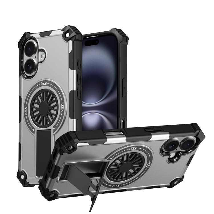 Shockproof Kickstand Metallic Shaft MagSafe Phone Case
