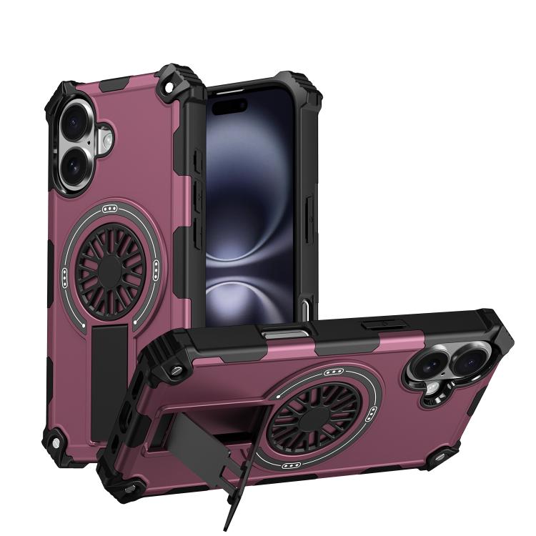 Shockproof Kickstand Metallic Shaft MagSafe Phone Case