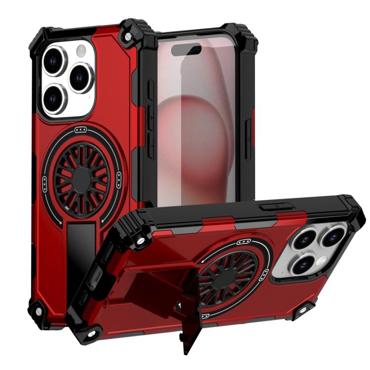 Shockproof Kickstand Metallic Shaft MagSafe Phone Case