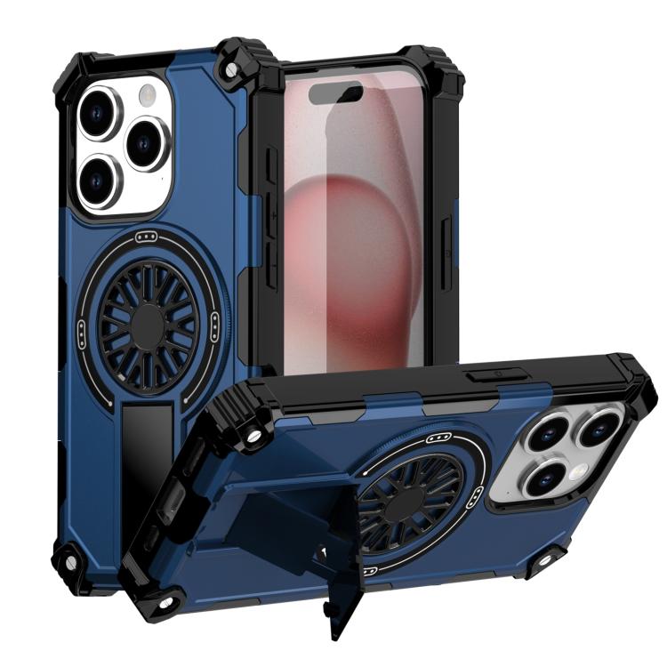 Shockproof Kickstand Metallic Shaft MagSafe Phone Case