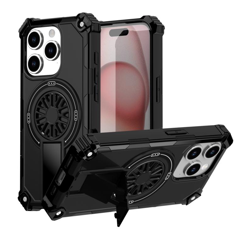 Shockproof Kickstand Metallic Shaft MagSafe Phone Case
