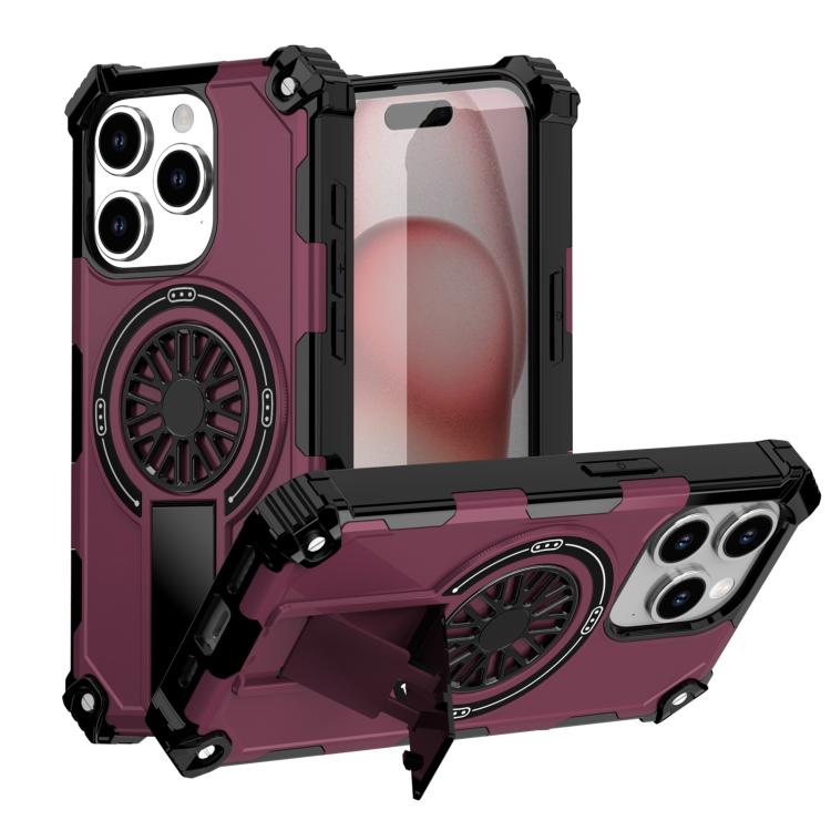 Shockproof Kickstand Metallic Shaft MagSafe Phone Case