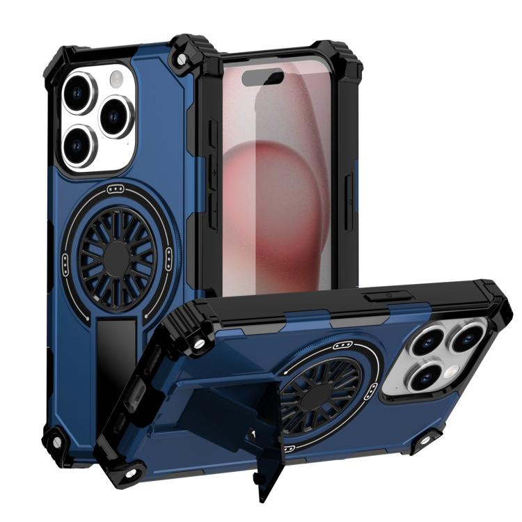 Shockproof Kickstand Metallic Shaft MagSafe Phone Case