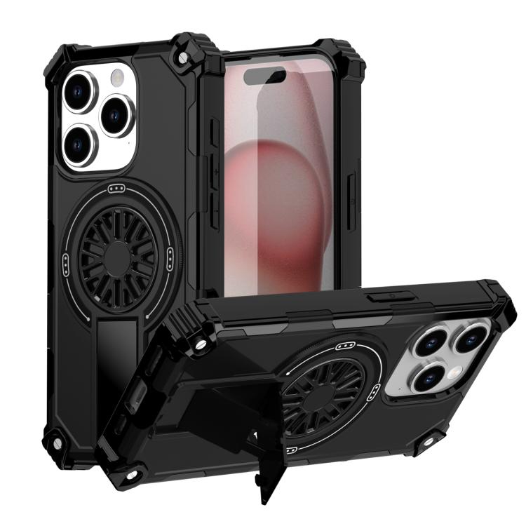 Shockproof Kickstand Metallic Shaft MagSafe Phone Case