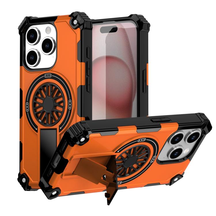 Shockproof Kickstand Metallic Shaft MagSafe Phone Case