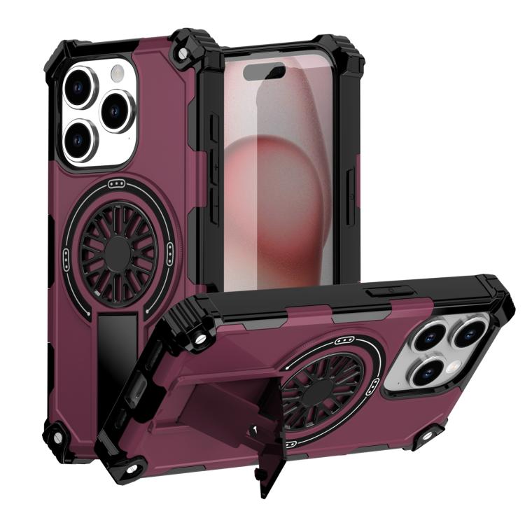 Shockproof Kickstand Metallic Shaft MagSafe Phone Case