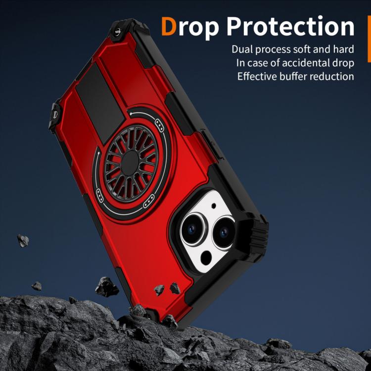 Shockproof Kickstand Metallic Shaft MagSafe Phone Case