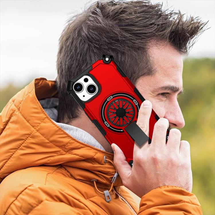 Shockproof Kickstand Metallic Shaft MagSafe Phone Case