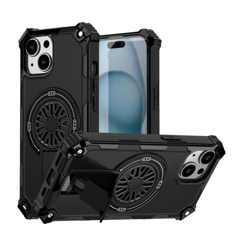Shockproof Kickstand Metallic Shaft MagSafe Phone Case