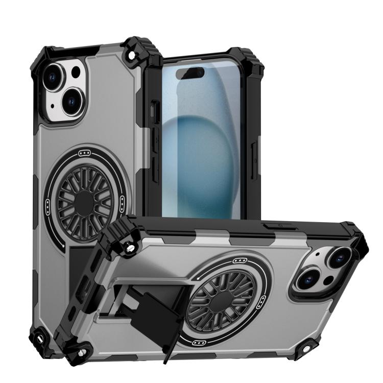 Shockproof Kickstand Metallic Shaft MagSafe Phone Case