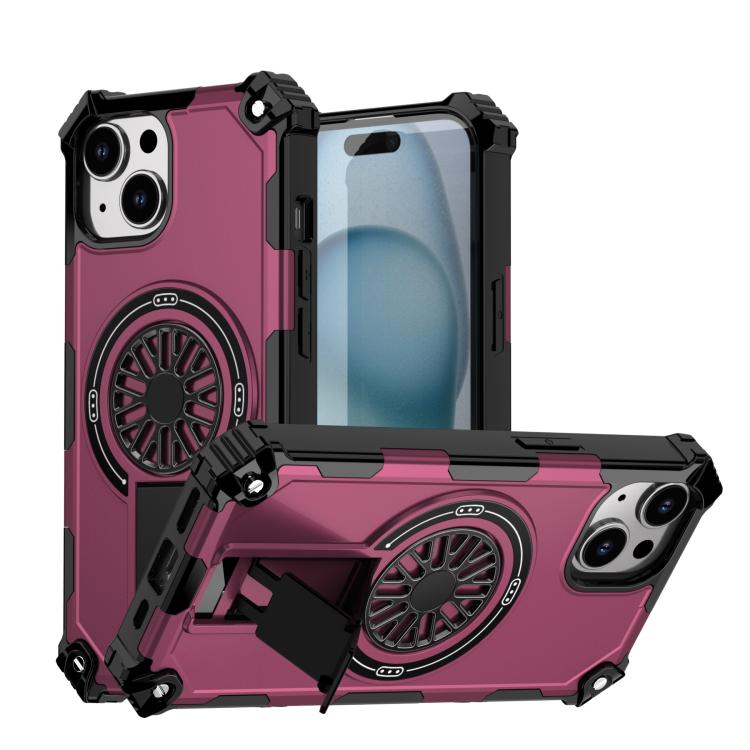Shockproof Kickstand Metallic Shaft MagSafe Phone Case