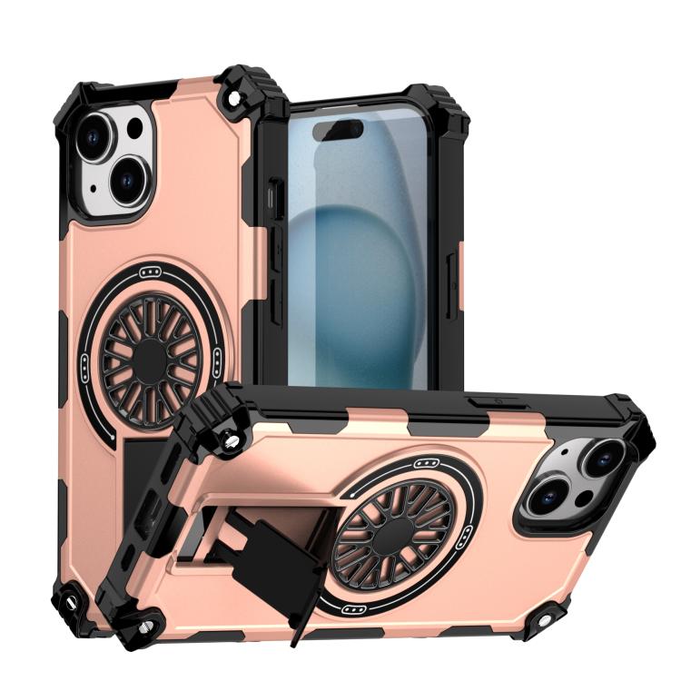 Shockproof Kickstand Metallic Shaft MagSafe Phone Case