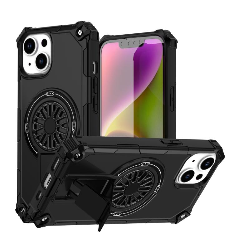 Shockproof Kickstand Metallic Shaft MagSafe Phone Case